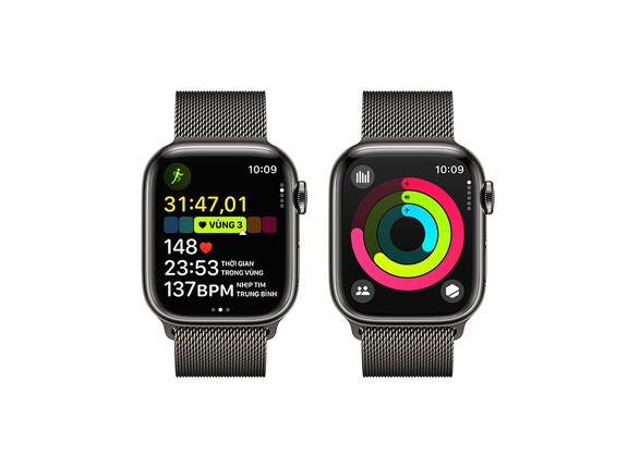 Apple Watch Series 9 GPS + Cellular 41mm Viền thép Dây Milanese thép